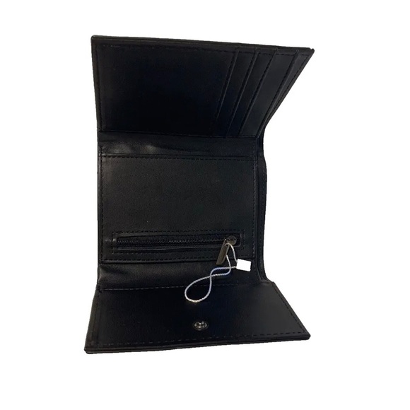 New Unisex Black Compact Snap Wallet - Picture 5 of 5